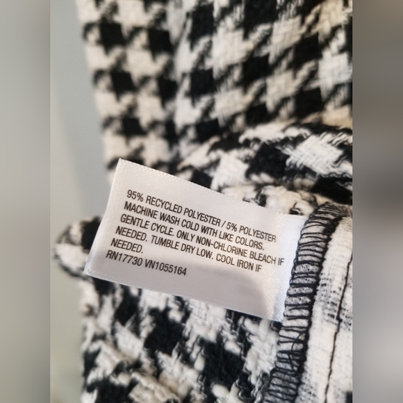Women's Long Sleeve Tweed Shacket - A New Day Black/Cream Houndstooth - Picture 7 of 8